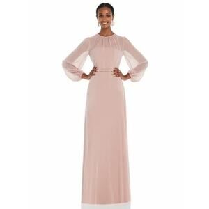 NWOT The Dessy Collection Long Sleeve Full Length Gown Size 8